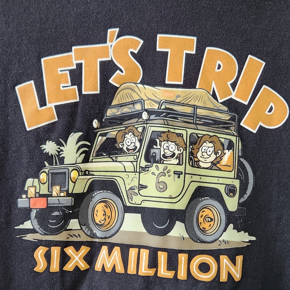 Limited Edition Let's Trip Six Million Graphic Tee with Jeep Design
